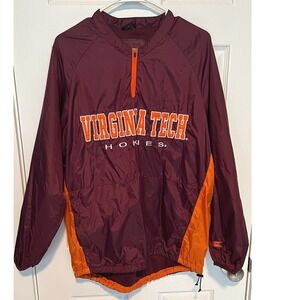 Colosseum Mens XL Virginia Tech Hokies Windbreaker Maroon Quarter Zip Pullover